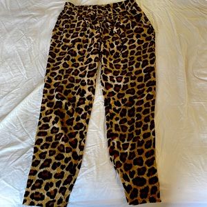 Zara, xs, dressy leopard print dressy jogger pant
